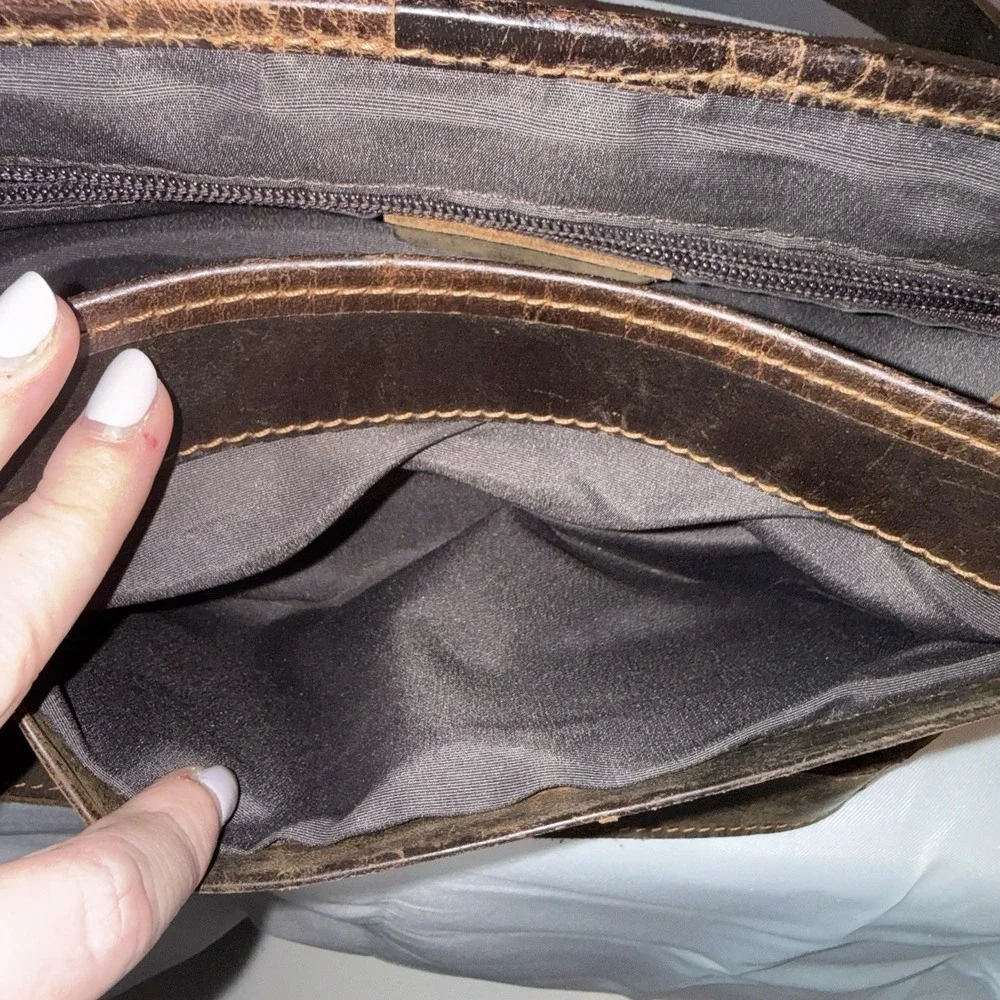 Unbranded Dark Brown Leather Shoulder Messenger Crossbody Bag Purse